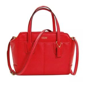 Like New COACH Taylor Leather Bette Mini Tote Crossbody in Red Style#F27661.